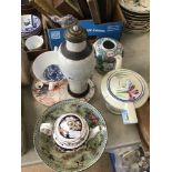 A MIXED LOT OF CERAMICS, INCLUDING COPELAND SPODE "JAPANESE" PATTERN TEA POT, ART DECO BURLEIGH WARE