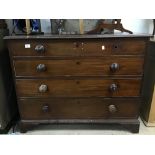 A FOUR DRAWER GEORGIAN MAHOGANY CHEST OF DRAWERS