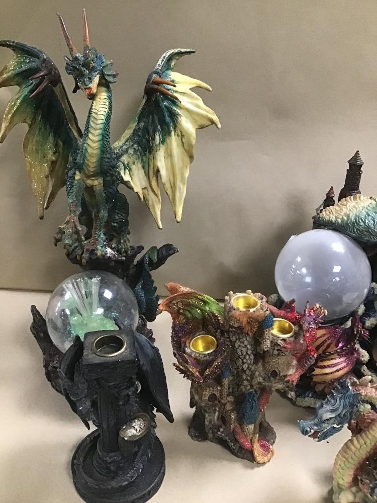 A COLLECTION OF RESIN MYTHOLOGICAL DRAGON FIGURES (SOME AF) - Image 3 of 3