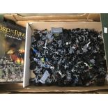 A LARGE COLLECTION OF PLASTIC GAMES WORKSHOP WARHAMMER FIGURES, TOGETHER WITH RELATED BOOKS, LORD OF