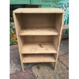 A VICTORIAN PINE THREE TIER SHELF UNIT