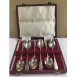 A MATCHED SET OF SIX GEORGE III SILVER BRIGHT CUT TEASPOONS, 70g