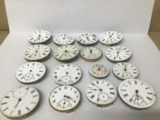 A GROUP OF ASSORTED POCKET WATCH MOVEMENTS WITH ENAMEL DIALS, INCLUDING TWO BY 'KAY', RENDAL & DENT,