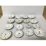 A GROUP OF ASSORTED POCKET WATCH MOVEMENTS WITH ENAMEL DIALS, INCLUDING TWO BY 'KAY', RENDAL & DENT,