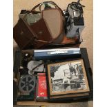 A LARGE ASSORTMENT OF EARLY FILM CAMERAS AND ACCESSORIES, INCLUDING FILM REELS, EUMIG P8 AUTOMATIC