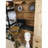 A PINE DRESSER WITH BRASS HANDLES 190 X 107 X 48CMS