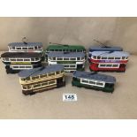 A COLLECTION OF MAINLY CORGI DIE-CAST TRAMS