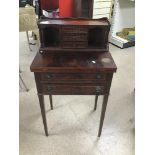 A FLAME MAHOGANY REPRODUCTION LADIES WRITING DESK