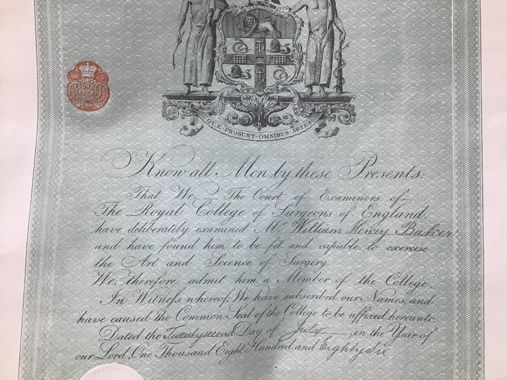 A COLLECTION OF VICTORIAN DOCUMENTS, INCLUDING MEDICAL REGISTRATION CERTIFICATE DATED DECEMBER - Image 4 of 5