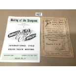 THREE SPORTING PROGRAMMES FROM THE END OF WWII, DATED 1944, INCLUDING GRAND CHARITY FOOTBALL