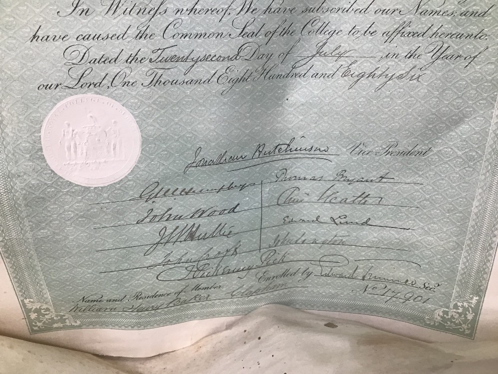 A COLLECTION OF VICTORIAN DOCUMENTS, INCLUDING MEDICAL REGISTRATION CERTIFICATE DATED DECEMBER - Image 5 of 5