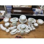 A ONE HUNDRED AND TWENTY PIECE DINNER/TEA AND COFFEE SET BY ROYAL DOULTON (RONDELAY PATTERN)