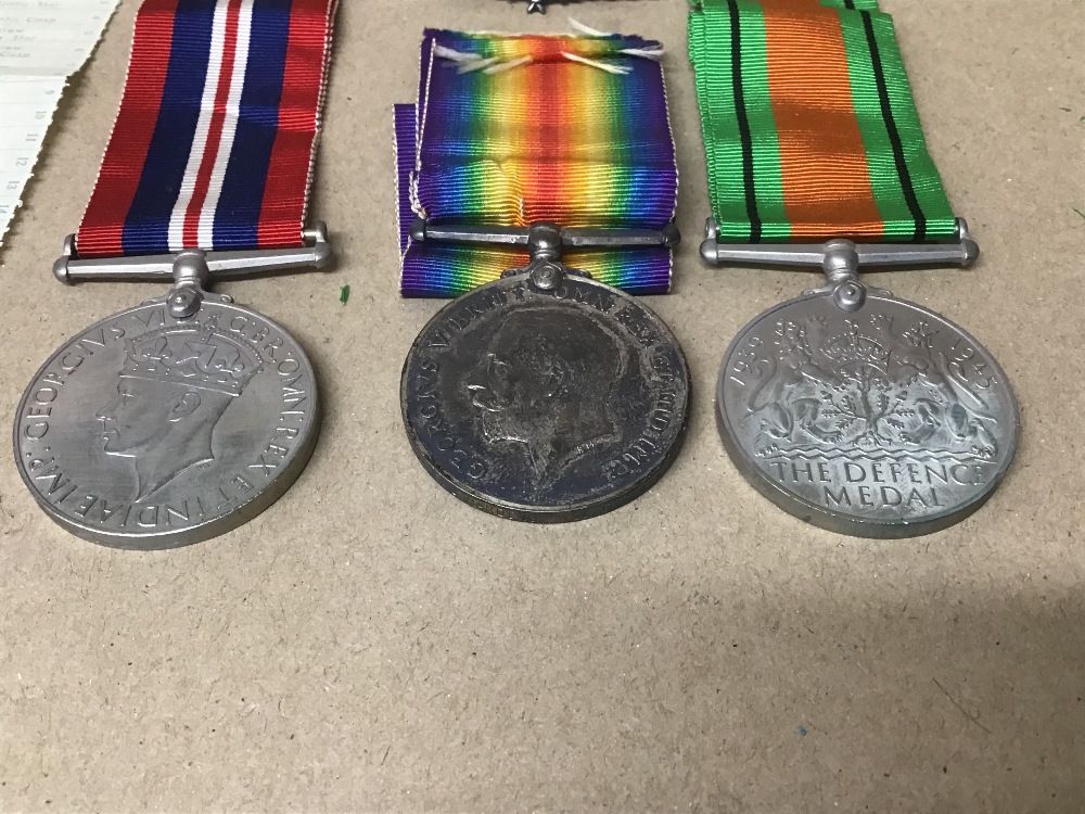 GROUP OF THREE MEDALS, COMPRISING WWI VICTORY MEDAL, WWII DEFENCE MEDAL AND WAR MEDAL, TOGETHER WITH - Image 2 of 9