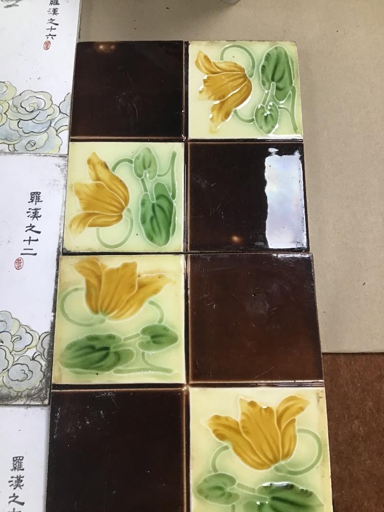 A COLLECTION OF TILES, INCLUDING CHINESE EXAMPLES SHOWING TRADITIONAL IMAGES - Image 5 of 6