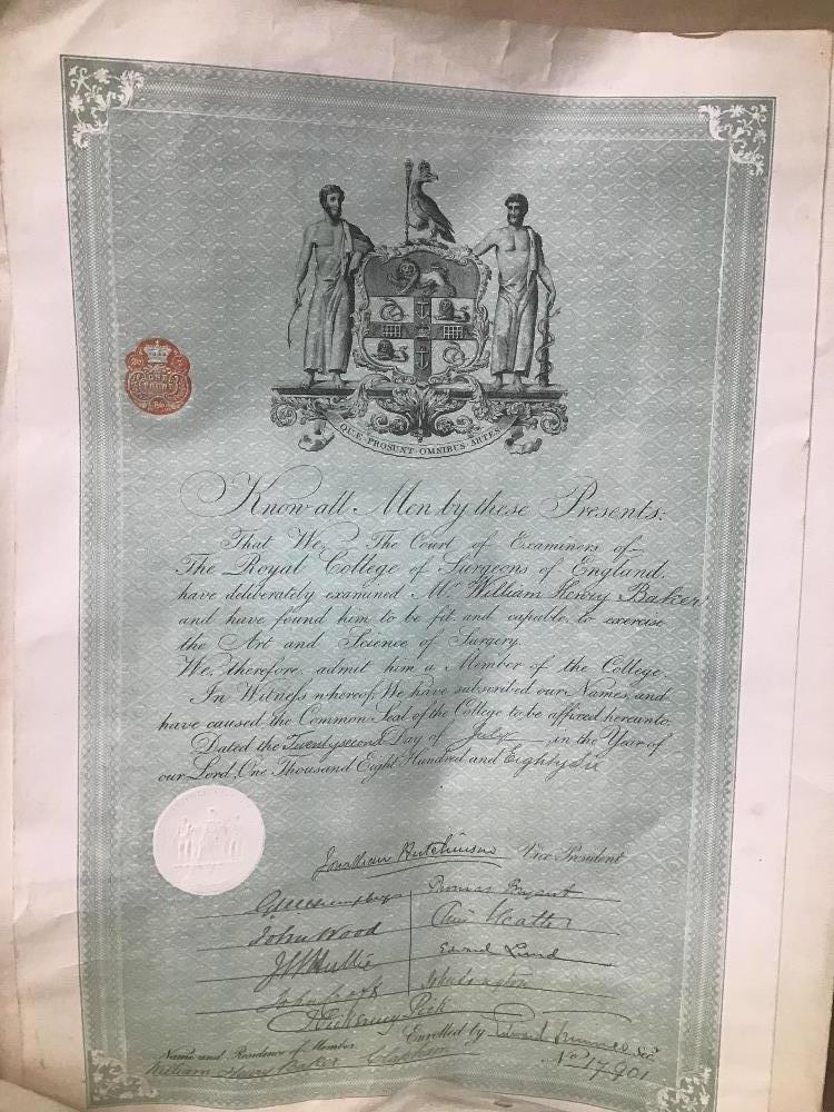 A COLLECTION OF VICTORIAN DOCUMENTS, INCLUDING MEDICAL REGISTRATION CERTIFICATE DATED DECEMBER - Image 3 of 5