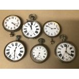 A COLLECTION OF LARGE POCKETWATCH'S, INCLUDING GOLIATH EXAMPLES, WALTHAM, ASPREY 8 DAY ETC