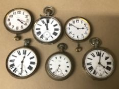 A COLLECTION OF LARGE POCKETWATCH'S, INCLUDING GOLIATH EXAMPLES, WALTHAM, ASPREY 8 DAY ETC