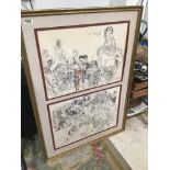 A FRAMED AND GLAZED FELIKS TOPOLSKI LITHOGRAPH 77 X 109CMS