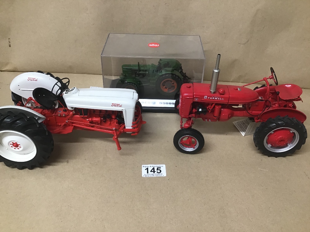 THREE LARGE DIECAST TOY TRACTORS A/F