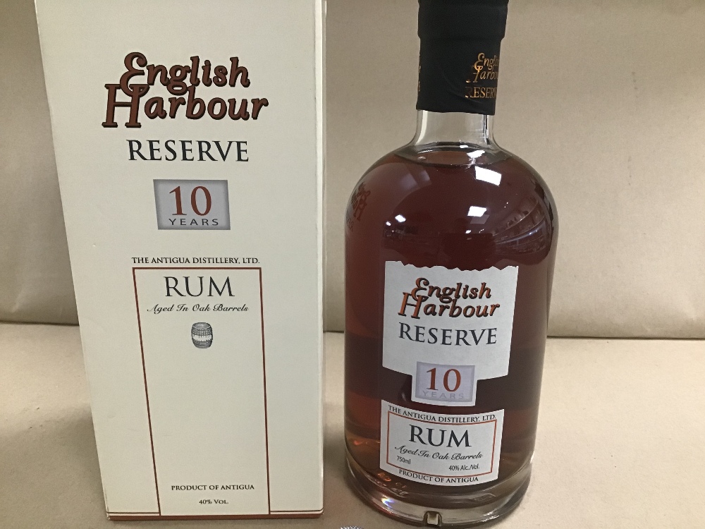 A BOTTLE OF ENGLISH HARBOUR RESERVE 10 YEARS OLD RUM, A PRODUCT OF ANTIGUA, 750ML 40% VOLUME, IN - Image 2 of 6