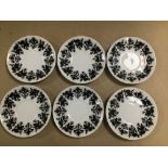 A SET OF SIX ROSENTHAL PORCELAIN SAUCERS, WITH MARK TO BASE HILTON 4009