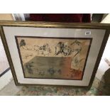 A FRAMED AND GLAZED FELIKS TOPOLSKI LITHOGRAPH 82 X 70CMS