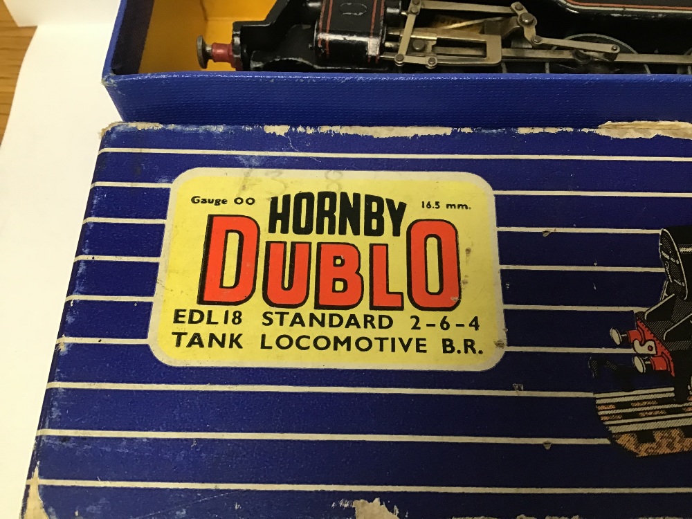 A HORNBY DUBLO OO GAUGE ELD 18 STANDARD 2-6-4 TANK LOCOMOTIVE B.R, 80054, IN ORIGINAL BOX - Image 3 of 3