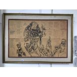 A FRAMED FELIKS TOPOLSKI LITHOGRAPH 109 X 77CMS