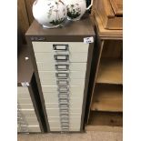 FIFTEEN DRAWER METAL FILING CABINET BY BISLEY