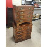 TWO MILITARY STYLE CHEST OF DRAWERS BOTH BRASS BOUND