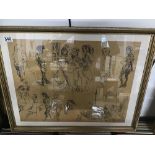 A FRAMED AND GLAZED FELIKS TOPOLSKI LITHOGRAPH TITLED (THE SKIFFLE CELLAR) 57 X 72CMS