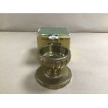 GILLELJUSSTAKE NO 75, SWEDISH BRONZE SINGLE CANDLE HOLDER, SKULTUNA MASSING 1607, IN ORIGINAL BOX