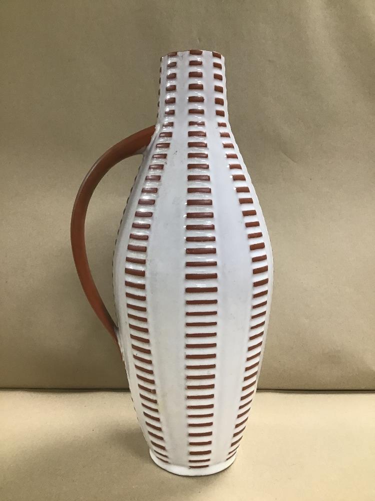 A MID CENTURY WEST GERMAN ART POTTERY POURING JUG, 33CM HIGH