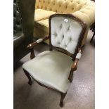 A FRENCH LOUIS STYLE REPRODUCTION BEDROOM CHAIR