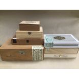 ASSORTED WOODEN BOXES, MOST BEING CIGAR BOXES ALSO INCLUDING A CHOCOLATE BOX
