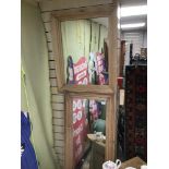 TWO VINTAGE PINE SURROUND MIRRORS LARGEST 140 X 55CMS