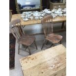 A PAIR OF ELM KITCHEN CHAIRS