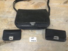TWO SMALL VINTAGE LEATHER PURSES AND A LEATHER SHOULDER BAG