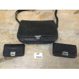 TWO SMALL VINTAGE LEATHER PURSES AND A LEATHER SHOULDER BAG