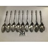 A SET OF NINE EARLY 20TH CENTURY SILVER APOSTLE COFFEE SPOONS, HALLMARKED LONDON 1901/02 BY
