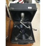 A DECCA CRESCENDO JUNIOR SOUND BOX GRAMOPHONE