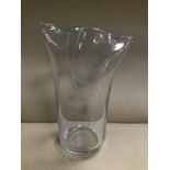 A SWEDISH ART GLASS VASE, ETCHED MARK TO BASE AR, 23.5CM HIGH