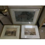 A GROUP OF THREE PAINTINGS DEPICTING TRADITIONAL BRITISH LANDSCAPES, ALL FRAMED AND GLAZED