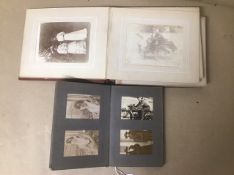 TWO EARLY 20TH CENTURY PHOTOGRAPH ALBUMS, ONE INCLUDING DATES DURING WWI, APPROX 70 IN TOTAL