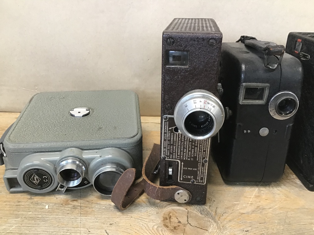 FIVE EARLY CAMERAS, INCLUDING ENSIGN E20, EUMIG C3, PATHE WEBO ETC - Image 2 of 3