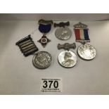 A GROUP OF FIVE EARLY 20TH CENTURY MEDALS, INCLUDING PUNCTUAL ATTENDANCE 1904/05, BAND OF HOPE MEDAL