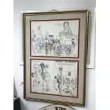 A FRAMED AND GLAZED FELIKS TOPOLSKI LITHOGRAPH 77 X 109CMS