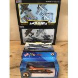 THREE CORGI DIE CAST SCALE MODEL PLANES, INCLUDING THE AVIATION ARCHIVE DE HAVILLAND VAMPIRE FB.5,