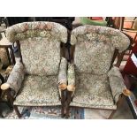 A PAIR OF EARLY PARKER KNOLL CHAIRS MODEL NO PK 1031/4 A/F