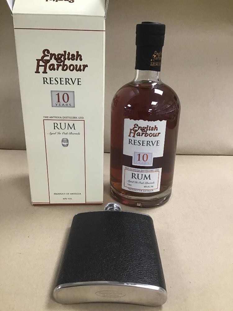 A BOTTLE OF ENGLISH HARBOUR RESERVE 10 YEARS OLD RUM, A PRODUCT OF ANTIGUA, 750ML 40% VOLUME, IN